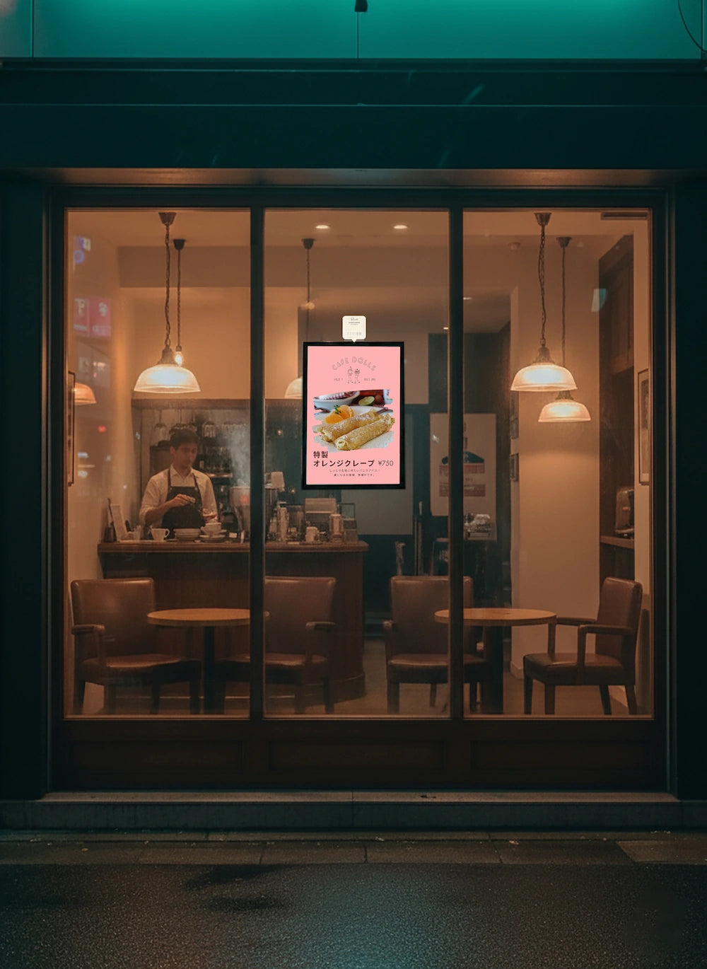 ウィンドウサイン - LED看板 | Wtalk (縦 - A4, A3)