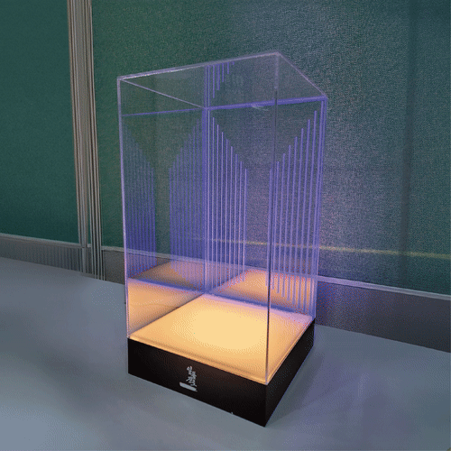 ケースの背面が多彩にカラー変化し, 陳列商品への視線を集めブランド強化