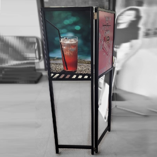 アルミニウム素材,パーテーション機能のプロモーションスタンド,簡単交換,小売店,展示会,ショッピングモール,商業施設