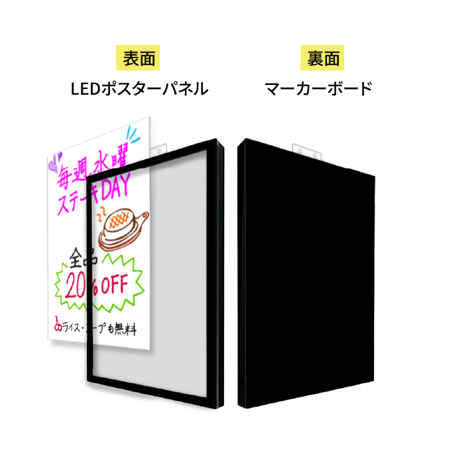 ウィンドウサイン - LED看板 | Wtalk (縦 - A4, A3)