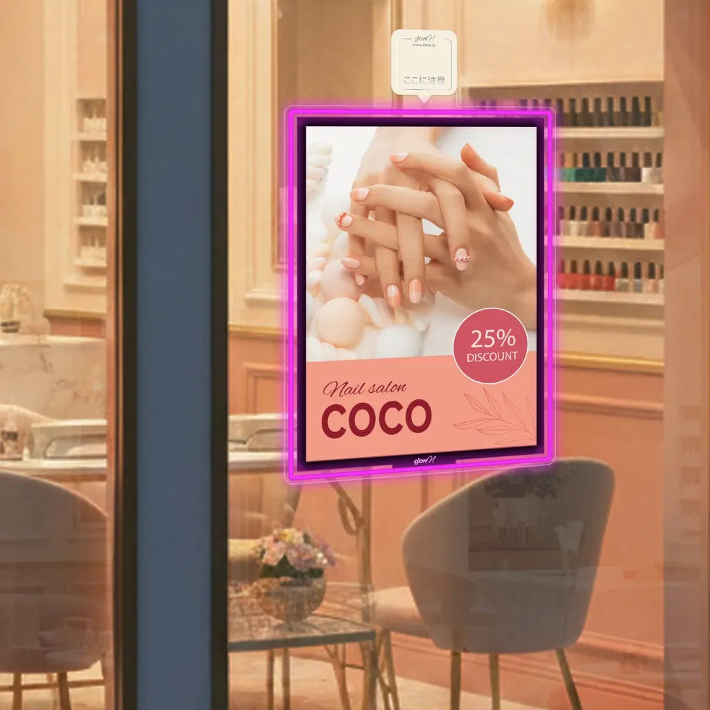 ネオン×LED看板｜glowN(縦 - A4, A3)