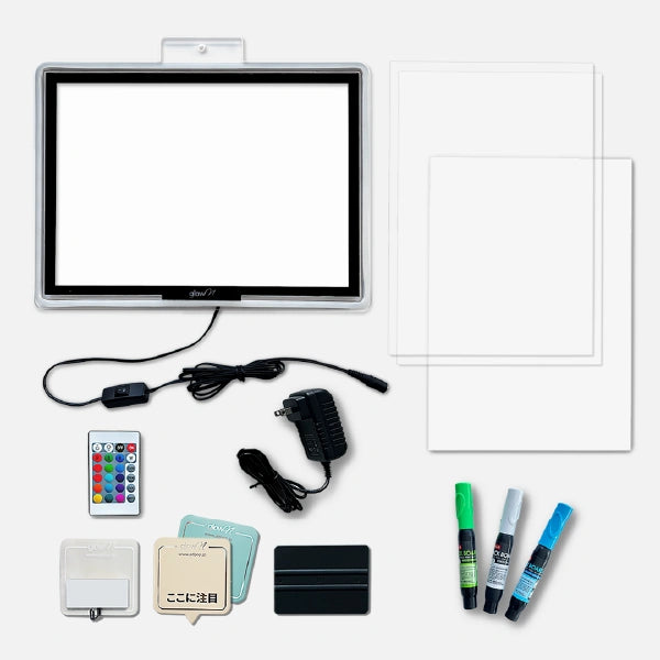 ネオン×LED看板｜glowN (横 - A4, A3)