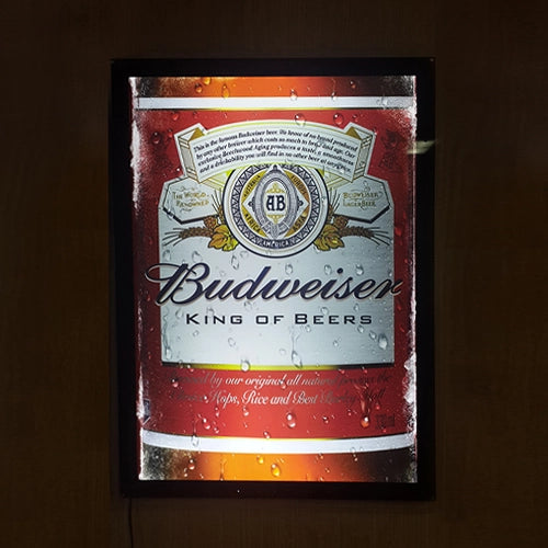 バドワイザー,ラベルをポスターに使用したライトパネル,バー・居酒屋,飲食店