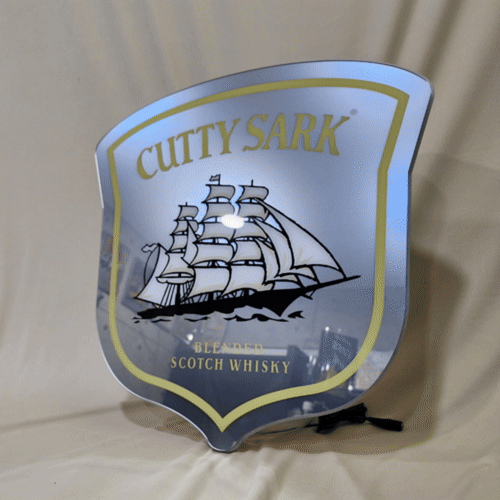 カティサーク,有名な帆船のシンボルマークとロゴを用いた自由形状ライト,鏡の輝き,FFL,バー・居酒屋,歓楽施設,リカーショップ