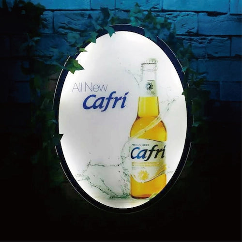 カプリ, 縁がミラーの自由形状ライトにビール製品とロゴを表現, FFL, バー・居酒屋,歓楽施設, リカーショップ