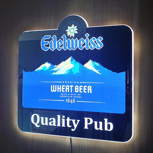 エーデルワイス,ロゴとラベルのデザインをモチーフ,自由形状ライト,FFL,バー・居酒屋,飲食店