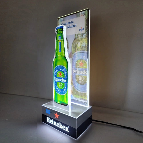 ハイネケン,ビール瓶と照明バックパネルがレイヤー構造のバーカウンターライトサイン,バー・居酒屋,飲食店