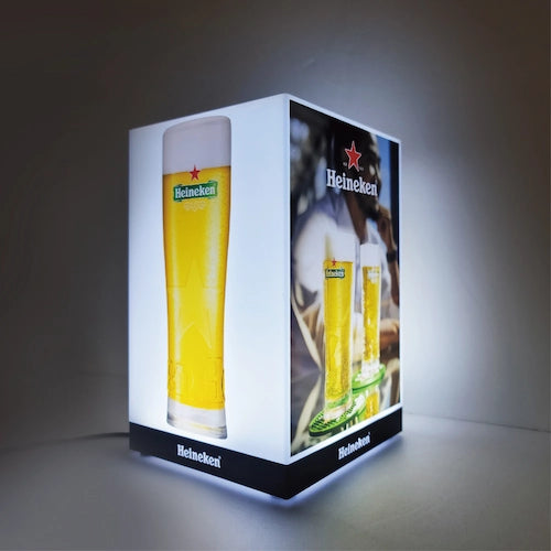 ハイネケン,5面に多様なビジュアルを用いたバーカウンターライトボックス,少量生産,ナイトスポット,バー・居酒屋