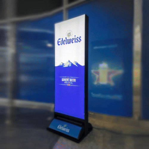 ハイネケン,エーデルワイス,店外両面電飾スタンド,２つのブランドを両面表示,防水,軽量,ブランディング,簡単な交換,バー・居酒屋,歓楽施設,リカーショップ,飲食店,歓楽施設