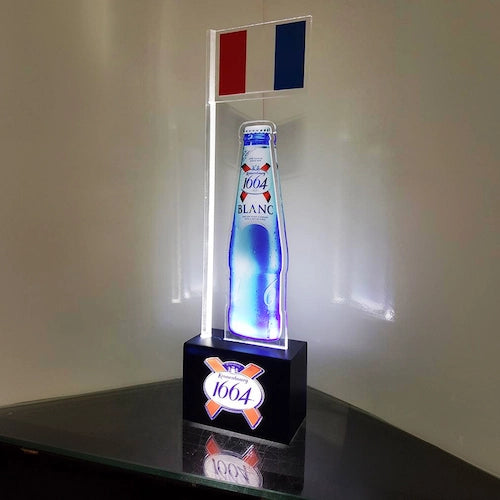 クローネンブルグ,ビール瓶とフランス国旗をモチーフにしたバーカウンターライトサイン,バー・居酒屋,飲食店