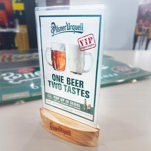 ピルスナーウルケル,木材とアクリル素材の卓上メニュースタンド,ナイトスポット,バー・居酒屋