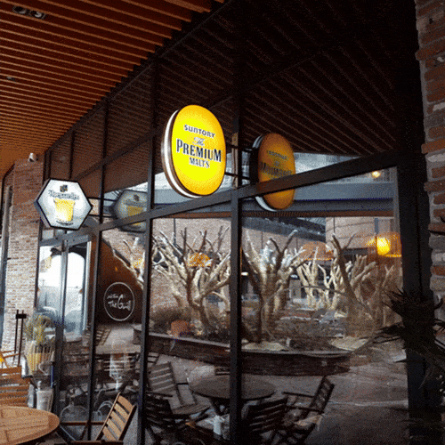 サントリー, ロゴを用いた突出し電飾看板, 側面発光タイプ , バー・居酒屋, 歓楽施設, リカーショップ
